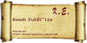 Kosch Eulália névjegykártya